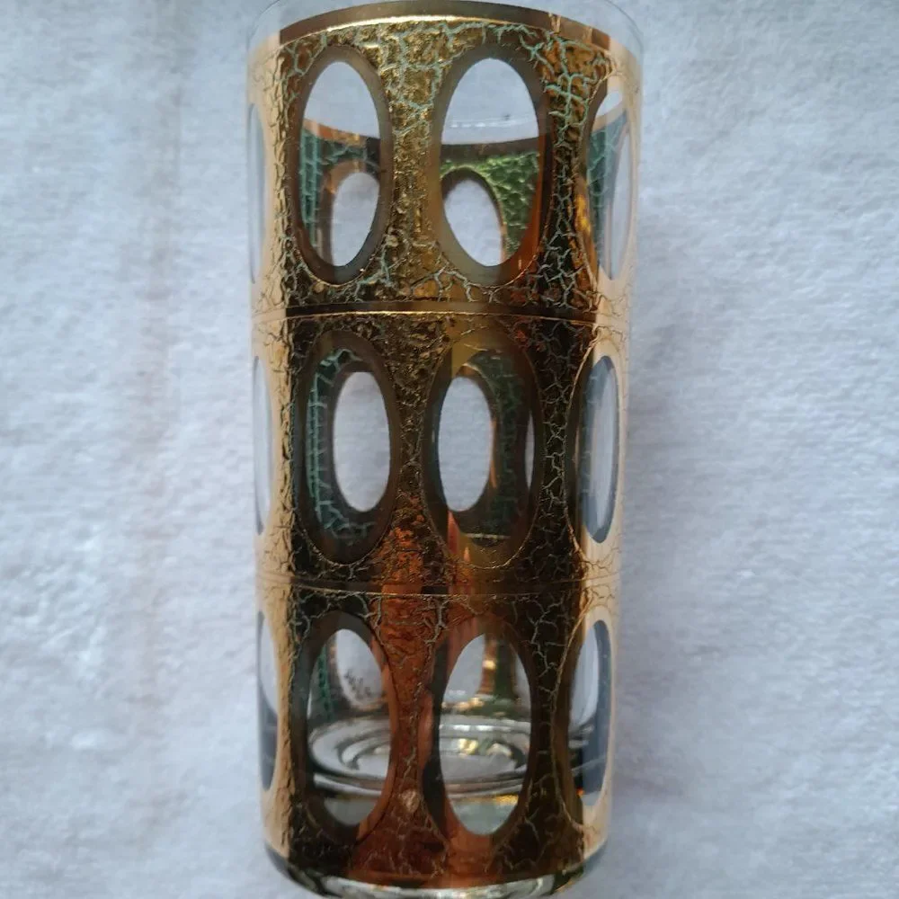 Culver 22k Gold Pisa Glasses RARE Set of 5